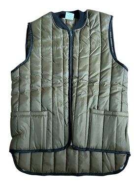 Vtg Deadstock Sears 70’s Tan Quilted Men's Puffer Vest medium BNWOT